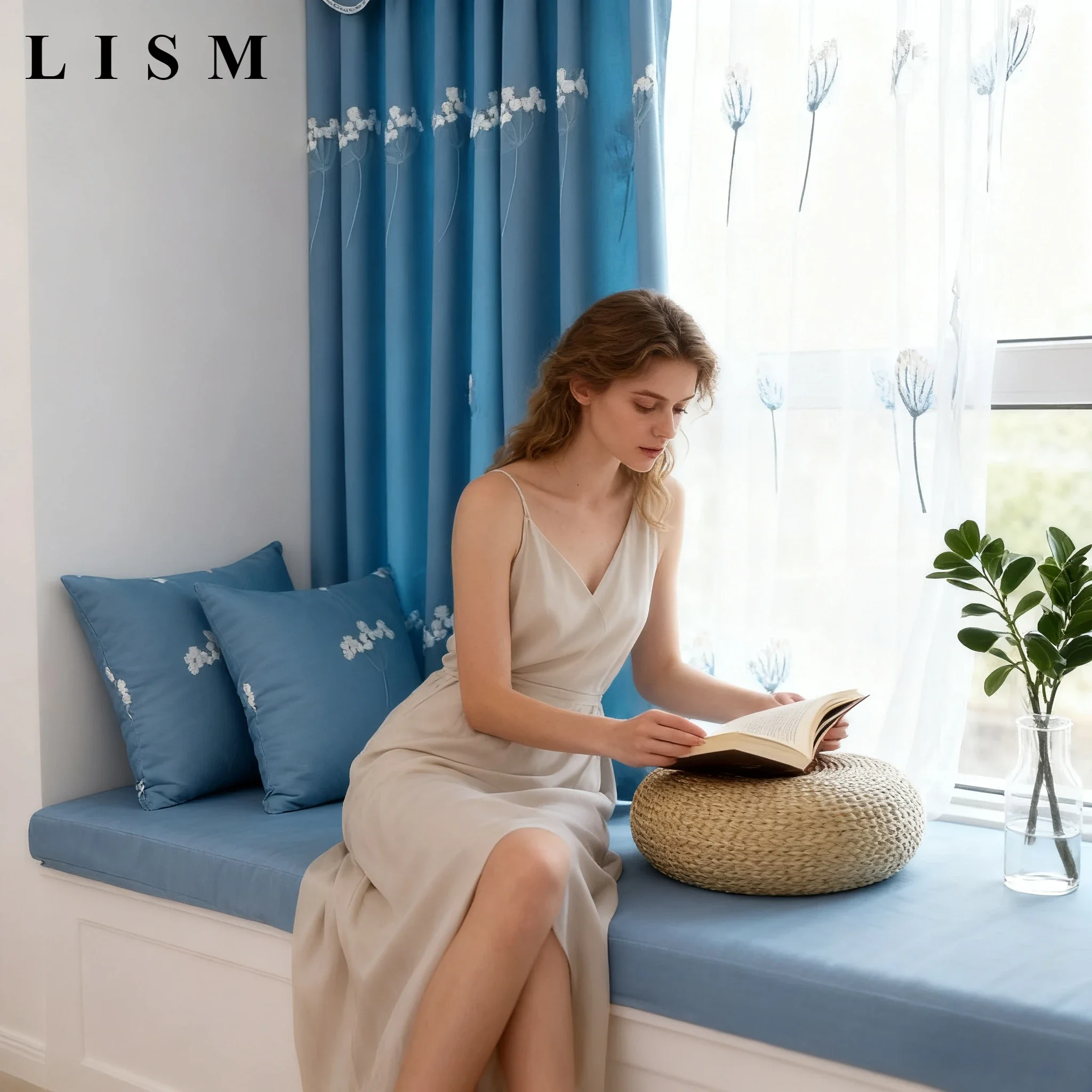 Customized Simple Modern Blackout Curtains Finished Dandelion Bedroom Study Window Decor Bule Pink Cartoon Curtain Tulle Custom