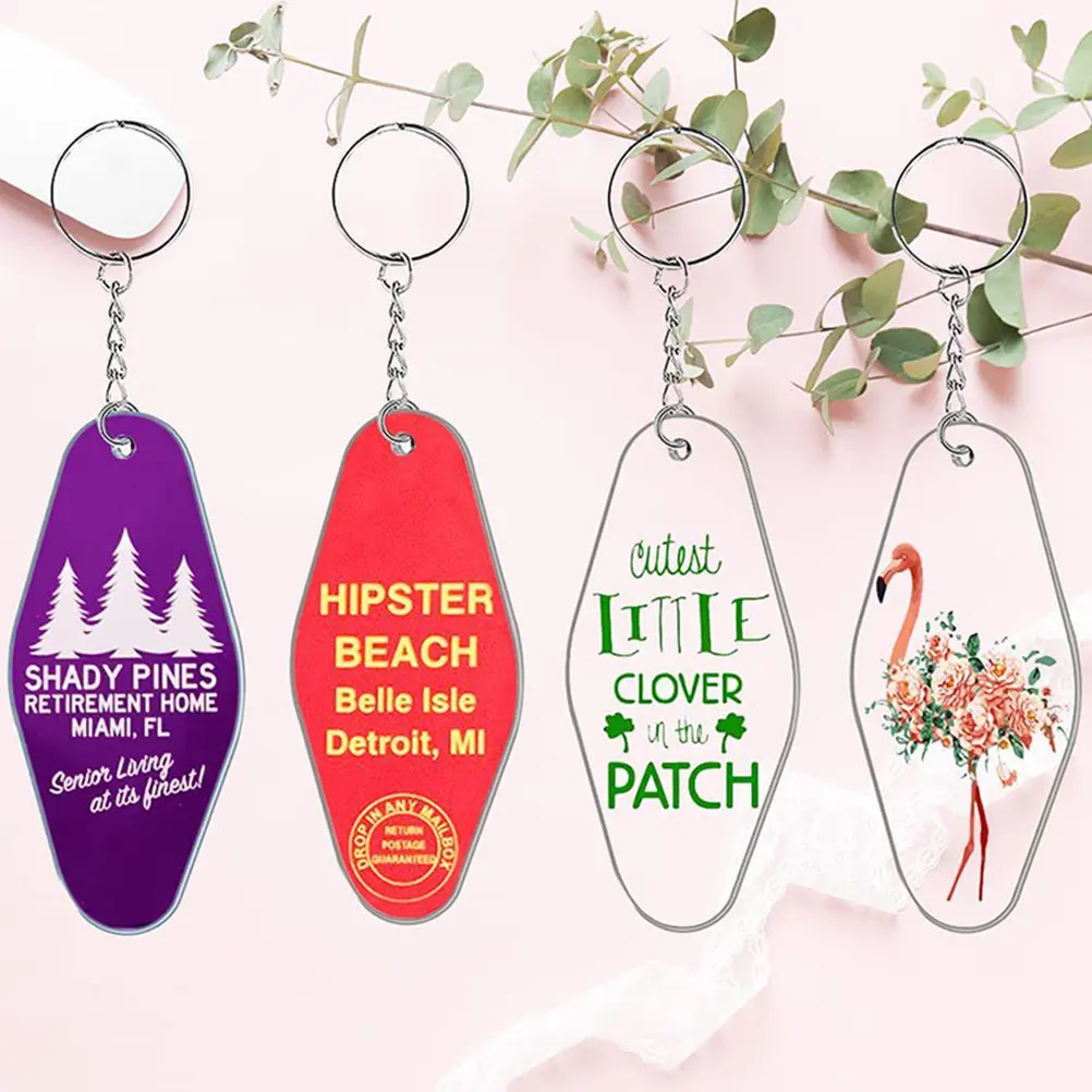 

30Sets Premium Acrylic Keychain Blanks Unique Hanging Tags for DIY Key Pendant Decor Handbag Backpack Key Id Label