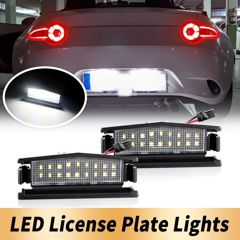 

2PCS 12V LED Number Backlight Rear License Plate Lights Canbus For Mazda MX-5 Miata MK4 Mazda 2 Harchback MK3 Car Accessories