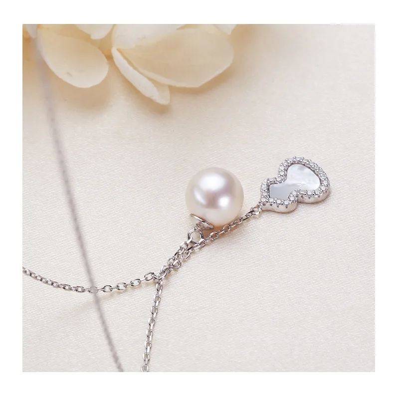 

Gourd Necklace Female Freshwater Pearl White Fritillary Personalized Collarbone Chain Valentine's Day Gift for Girlfriend