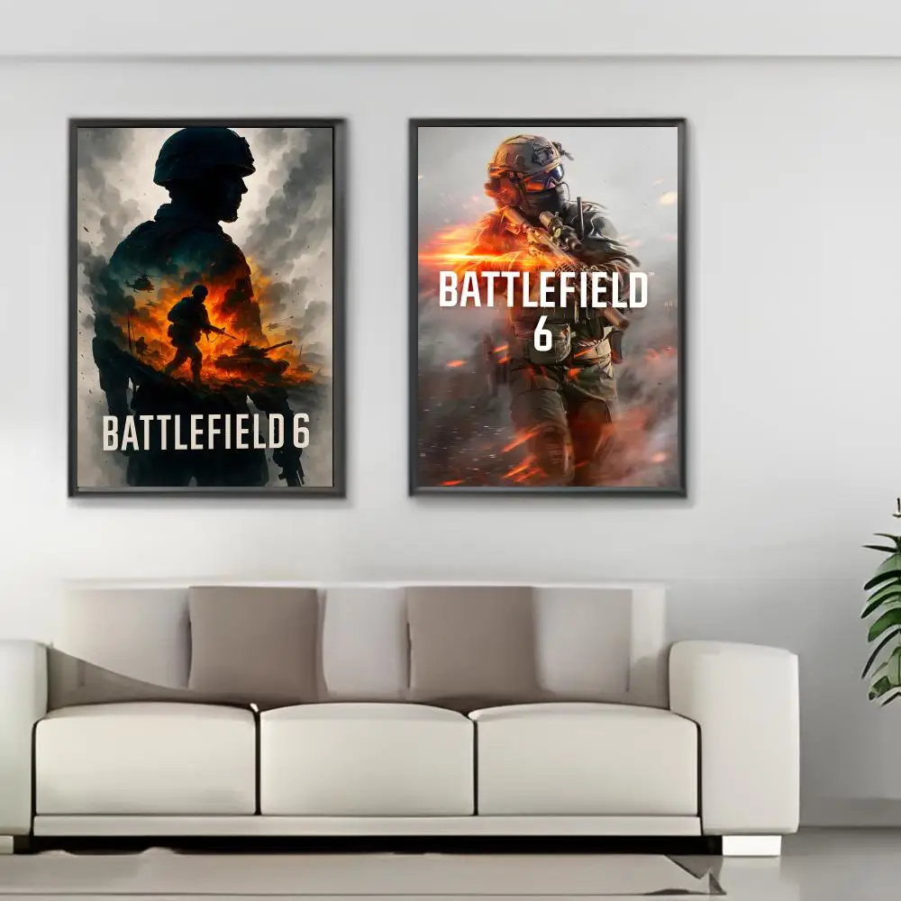 لعبة فيديو B-battlefield 6 لوحة الخط HD طباعة تجعد مجاني جدارية الفن صور لغرفة المعيشة ديكور جدران المنزل قماش #4