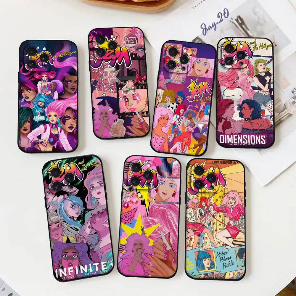Funda para Teléfono Jem And The Holograms para iPhone 17 16 15 14 13 12 11 X XR XS Plus Pro Max Mini, Carcasa Suave Negra
