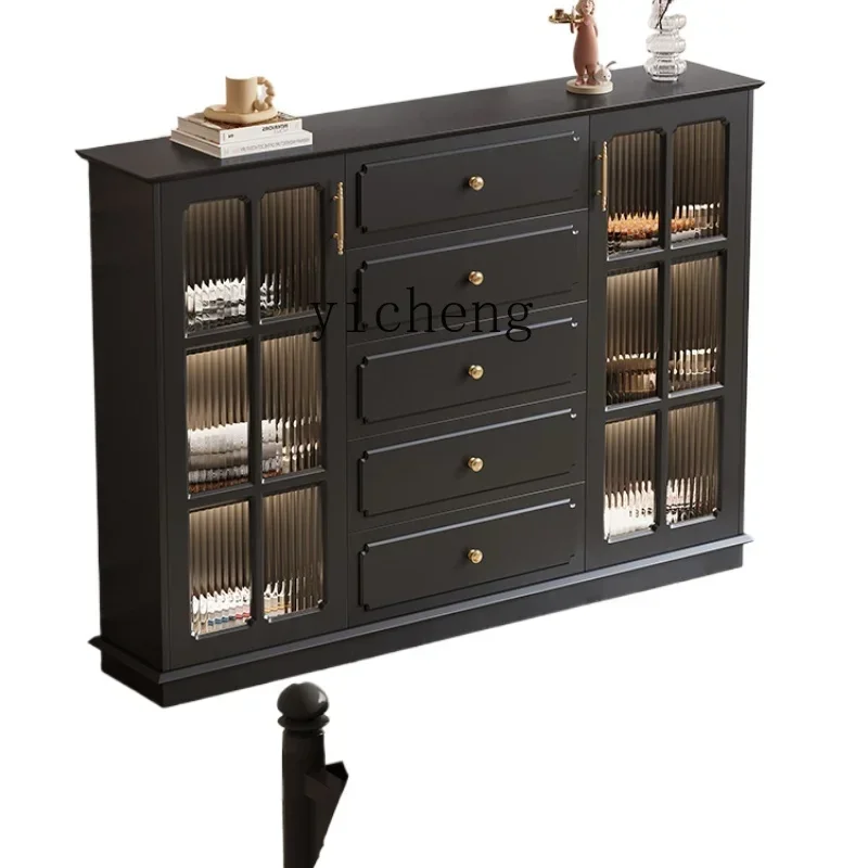

American chest of drawers storage cabinet retro black wall locker