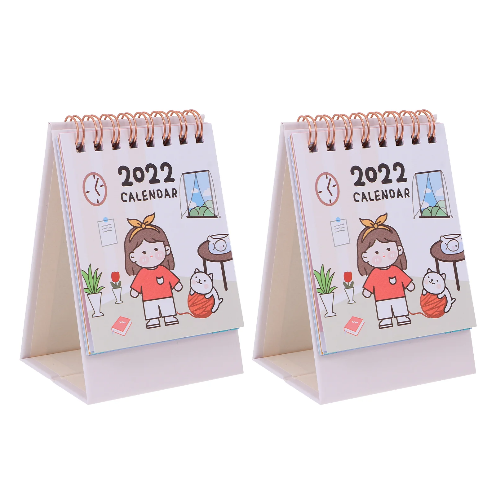 

2 Pcs Flip Monthly Calendar 2022 Desk Mini Calendars Table Decors Easel Schedule Office