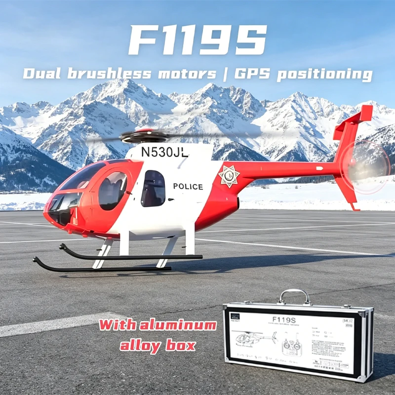 

Радиоуправляемый вертолет Yuxiang F119S с двумя бесщеточными моторами, GPS-позиционированием, имитацией MD-500, масштаб 1:16, для взрослых