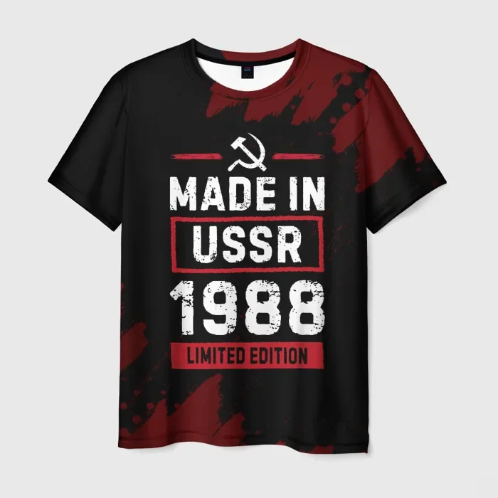 New Vintage CCCP Russian Men\'s 3D Printed T-Shirts Fashion USSR Soviet Union Pattern Short Sleeve Tee shirt Street Tops Clothing