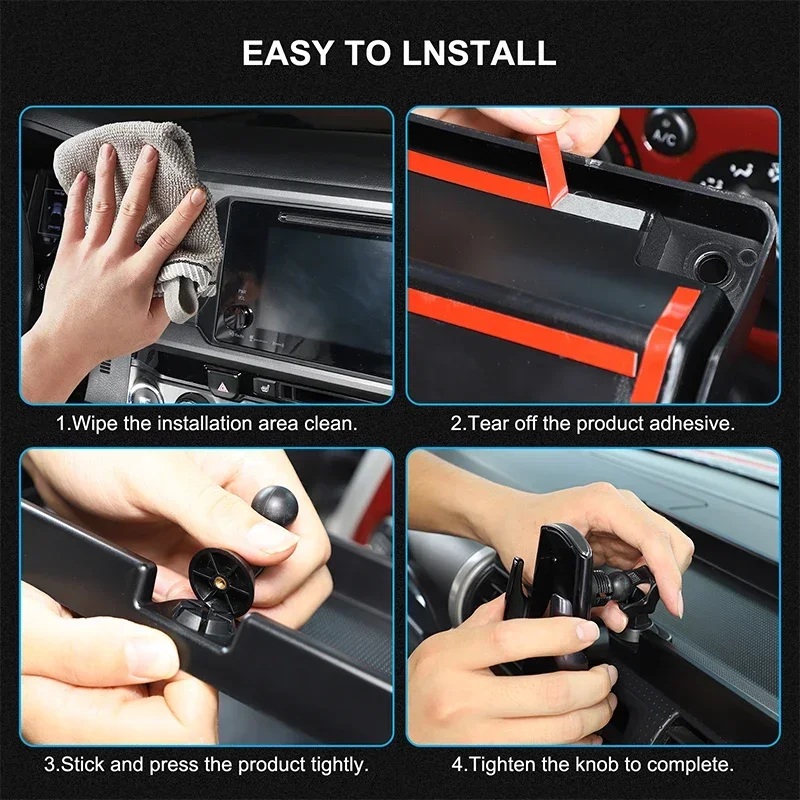 

For Toyota FJ Cruiser 2007-21 Dashboard Storage Box Tray Car Interior Storage Accessories with Cell Phone Holder ABS Accessories