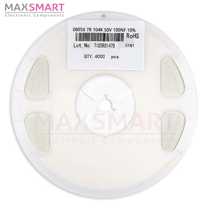 

1Reel/ 4000pcs 0805 100NF 25V X7R 10% SMD Ceramic Capacitor 0805 104K MLCC