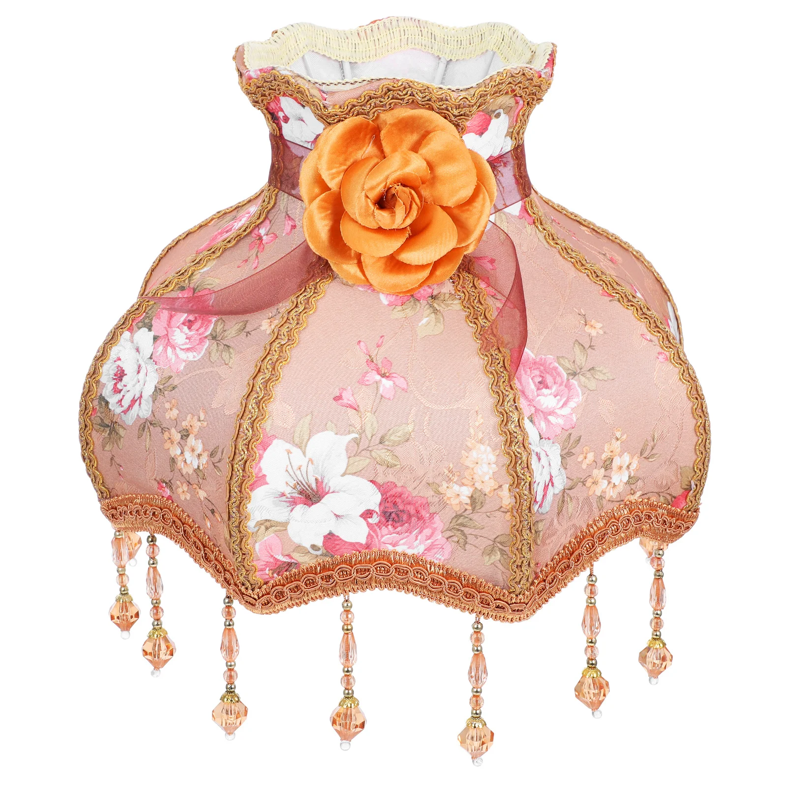 

Vintage European Cloth Lampshade Fringe Bead Lace Table Lamp Shade Soft Fabric Light for Home Hotel Lampshades for Table Lamps