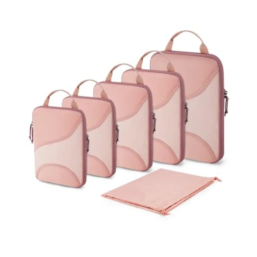 

Комплект из 6 компрессионных упаковочных кубов для путешествий, органайзеры для чемоданов с сумкой для обуви, черные и серые