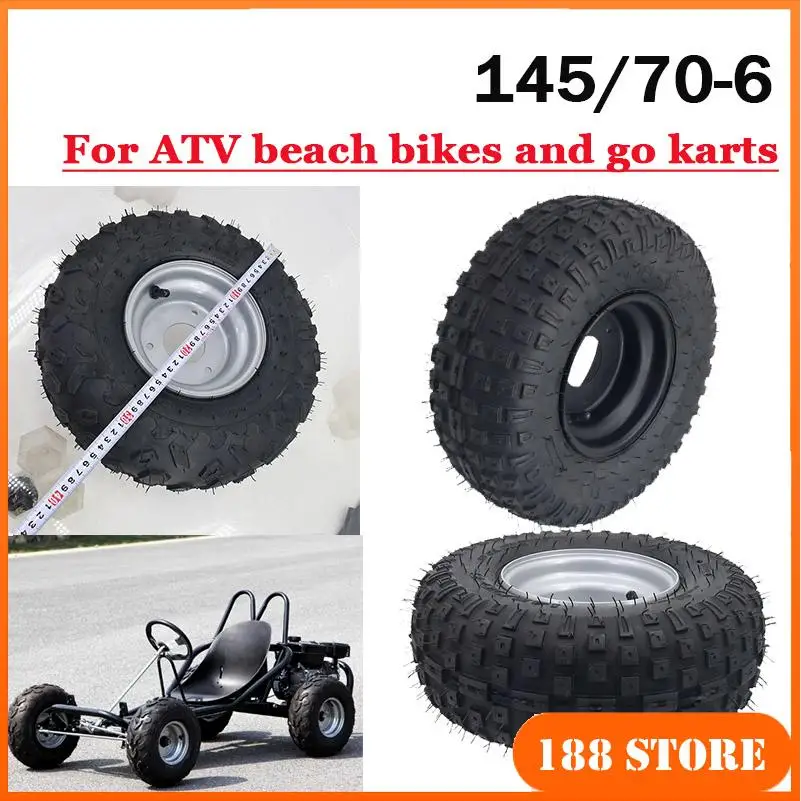 

145/70-6 внедорожные колеса в сборе, утолщенные вакуумные шины, подходят для модификации шин для пляжных велосипедов Little Bull Hummer