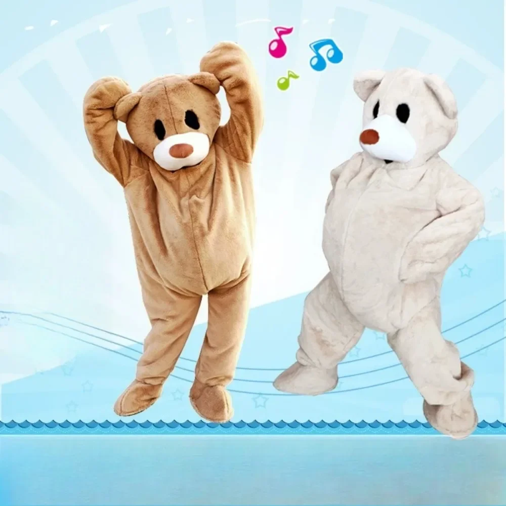 Dancing Relax Bear Walking Cartoon Mascot Costume for Holiday Walking Performance Interactive Event