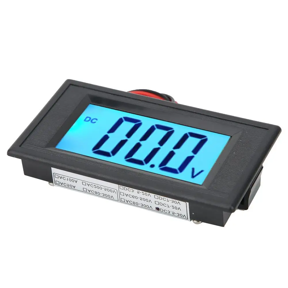 YB5135D LCD Digital Voltage Meter DC 3.5V-120V Dual-Wire Blue Backlight Gauge for Car & Motorcycle