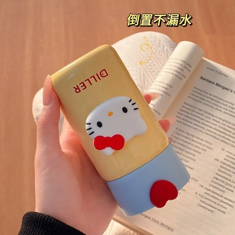 Hello Kitty Anime Kawaii Sanrio Ins doux Thermos tasse mignon dessin animé Portable thé eau séparation bouteille cadeaux pour les filles