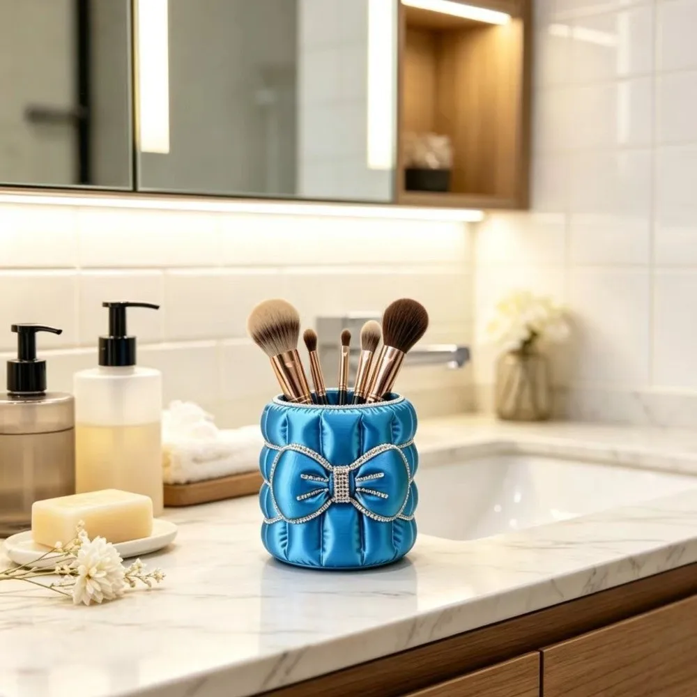 Bow Ornament 3D Printing Bow Pen Holder Space-Saving Decorative Storage Display Shelf Plastic Jewelry Storage Box Dressing Table