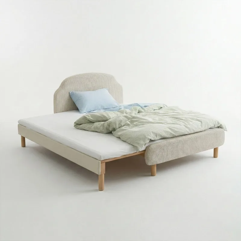 Retractable solid wood children's bed Small apartment splicing single soft bag bed Super good-looking children's room