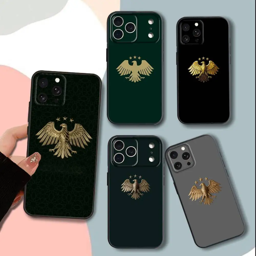 Casing HP LOGO S-Syria Bendera Suriah Untuk iPhone 11,12,15,16,17,13,14,Pro,Max,Plus,E,Mini,Air,SE4 Hitam Bahan Lembut