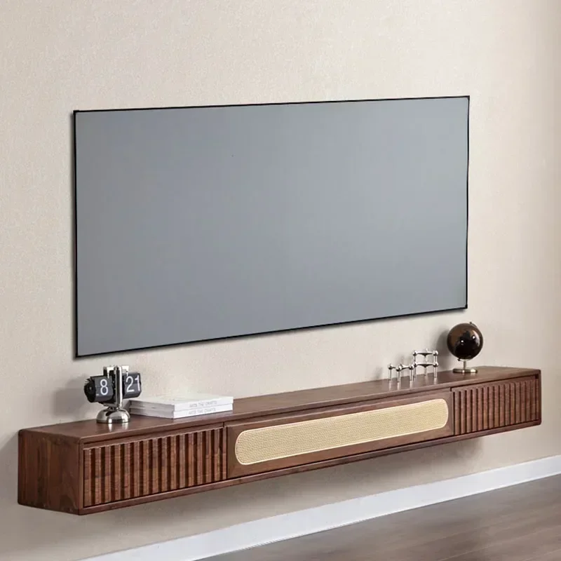 حامل تلفاز فاخر كبير عائم في منتصف القرن طاولة وحدة تحكم خشبية حديثة حامل عرض تلفزيوني أثاث منزلي Casa Arredo #5