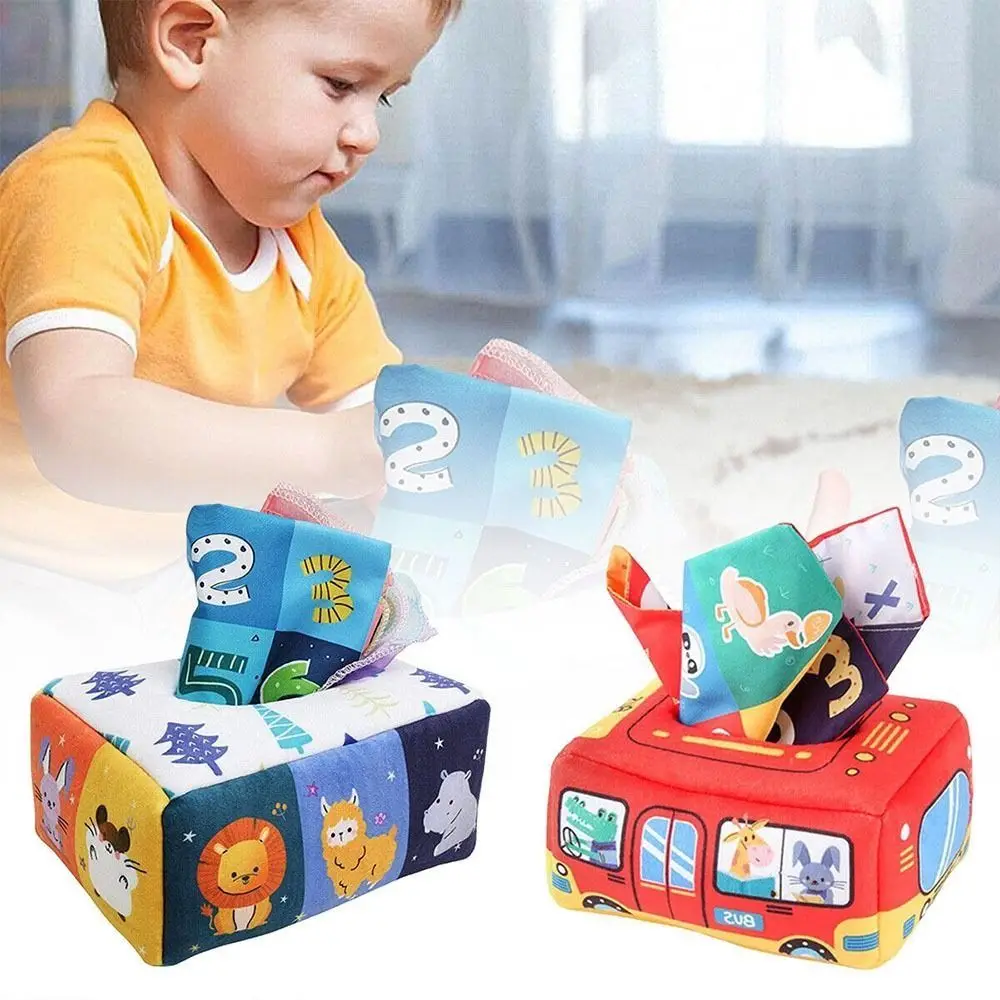 

Cloth Montessori Toys Soft Pumping Silk Scarf Magic Tissue Box Early Education Colorful Baby Educational Toy Busy Board