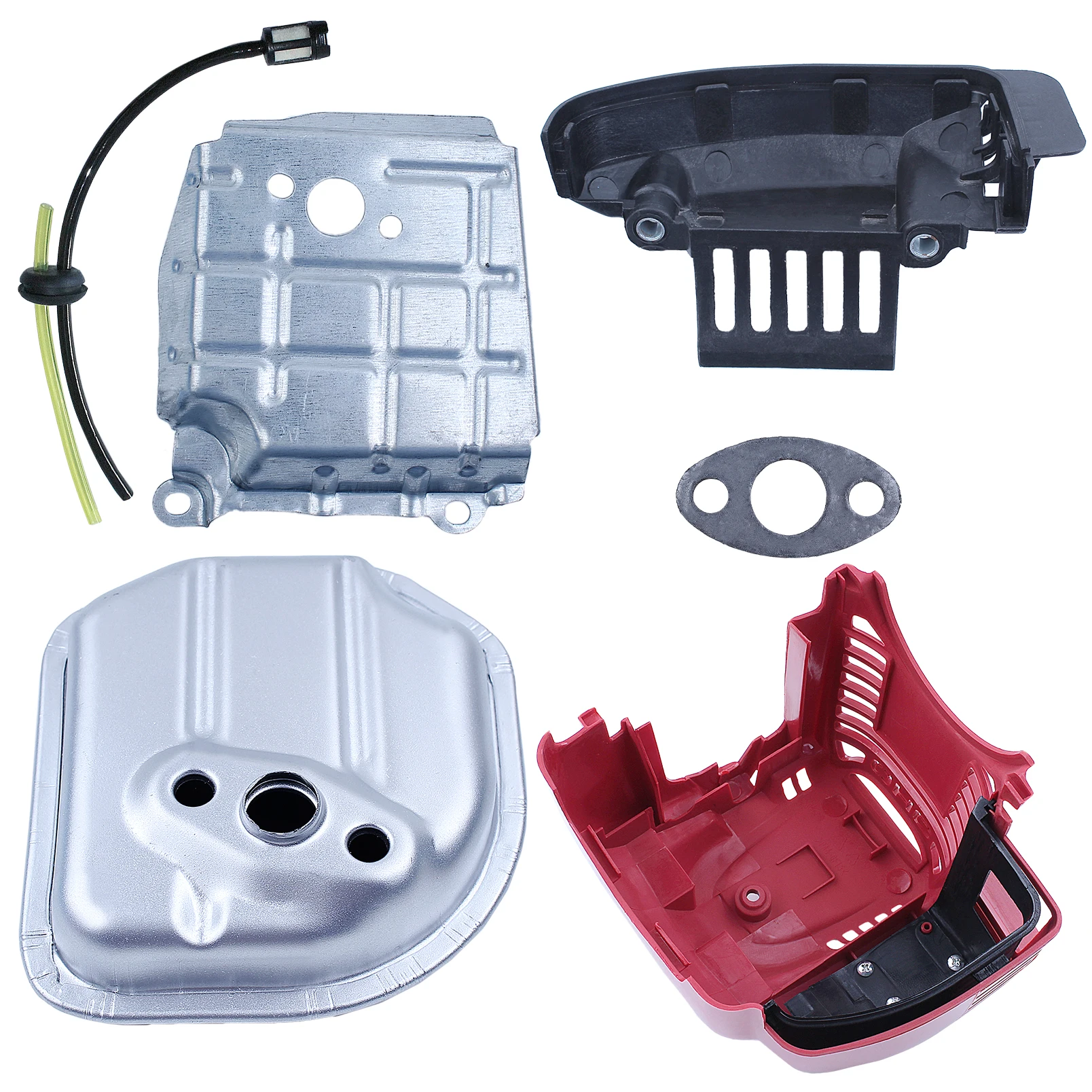 Imagem -03 - Motor Escape Muffler Capa Kit Cilindro Superior do Motor Air Guide Honda Gx35 Gx35nt Hht35s Cortador de Grama 19720-z0z000za