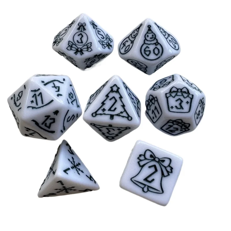 

7 шт./компл. новый набор рождественских узоров для внешней торговли, многогранные игральные кости DND, аксессуары для настольных игр