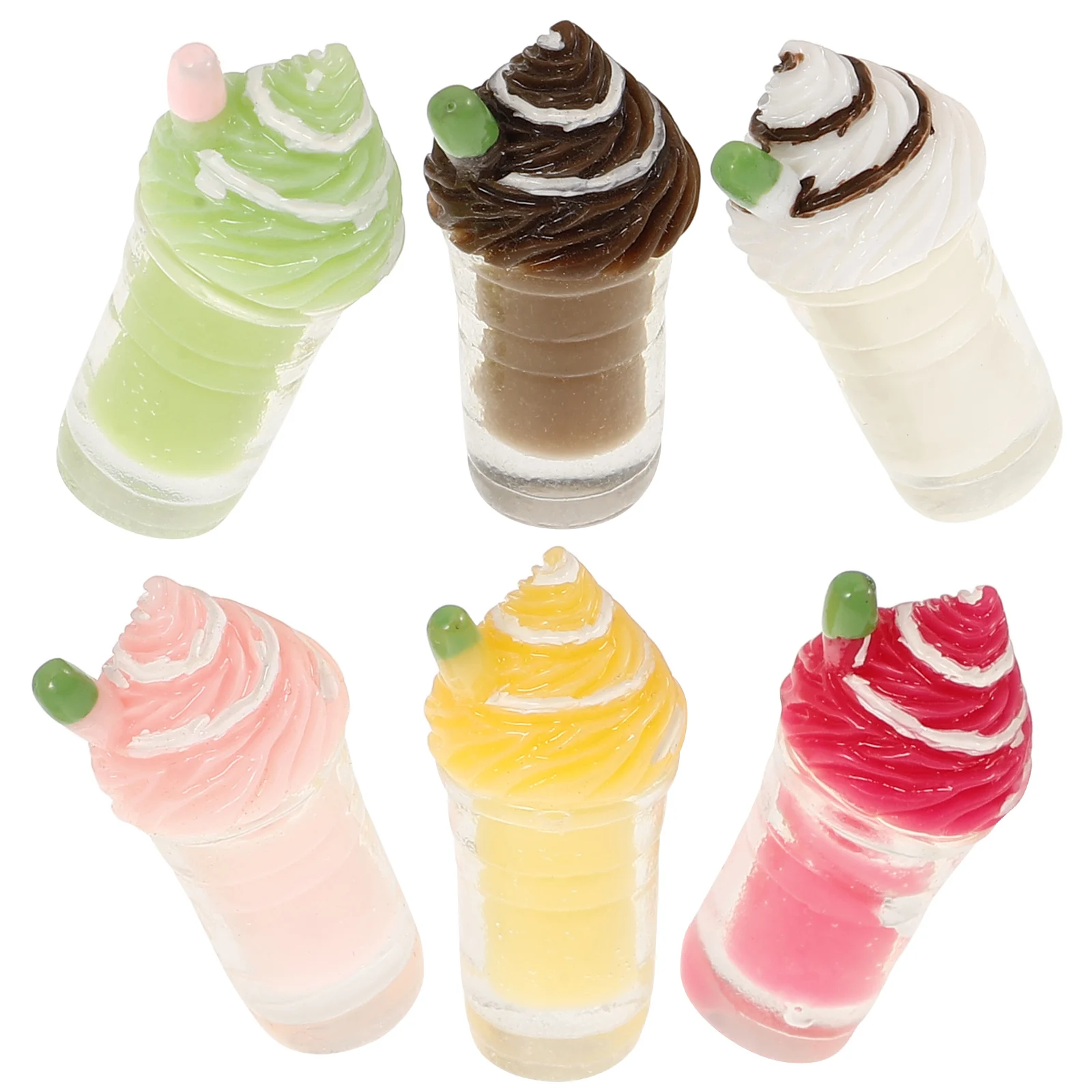 

6 Pcs DIY Accessories Simulation Coffee Cup Drinks Mini Plastic Dollhouse Accessory