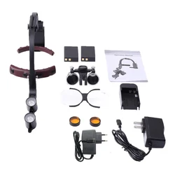 Dental LED Headlight Binocular Loupes 2.5X/3.5X Headband Ajustable 5W Dentist Surgical Headlamp Dentistry Surgery Magnifier