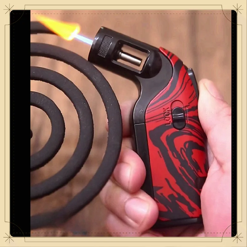 Honest Windproof Metal Inflatable Lighter Powerful Firepower Direct Blue Flame Cigar Igniter Men's Ignition Tool Men's Gifft