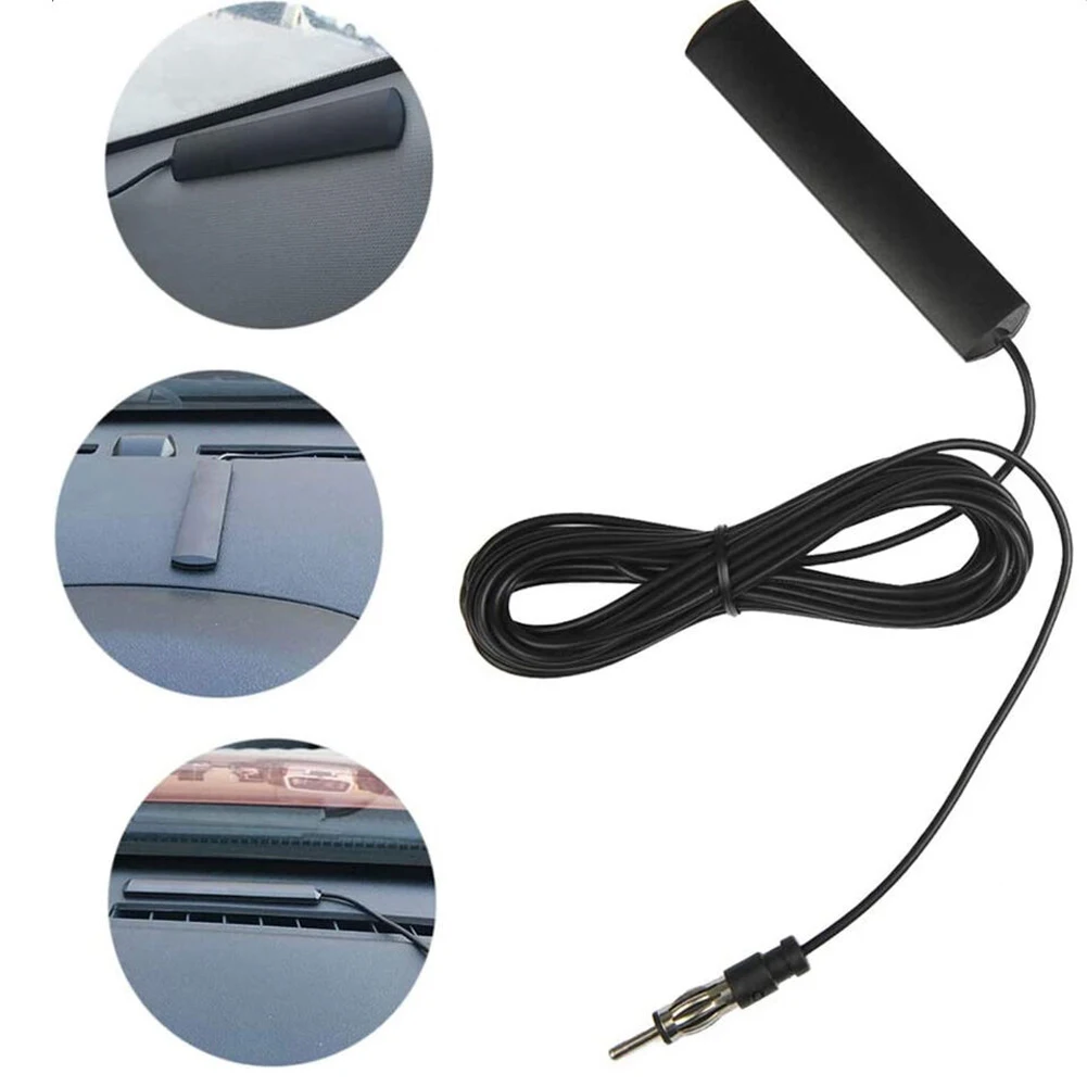 DC 5-12V AM/FM Radio Aerial Car Hidden Amplified Antenna 85-860Mhz Signal Amplifier Booster Antena for Car Truck Motorcycle Boat