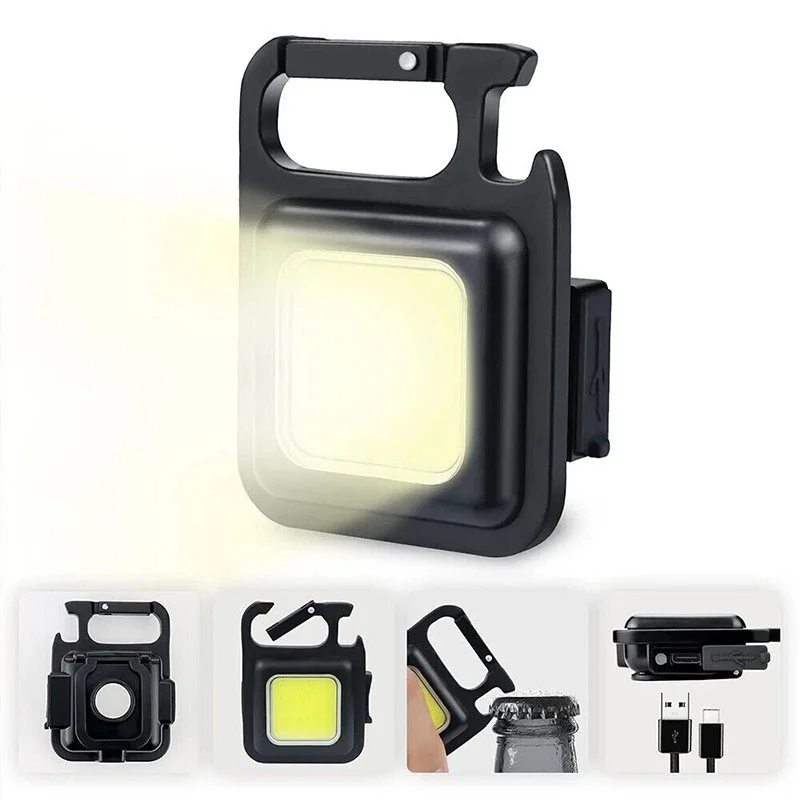 Multi-functional LED Mini Flashlight Super Bright Key Chain Light Outdoor Emergency Camping Flashlight Bag Accessories Key Ring