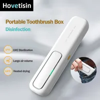 Portable Toothbrush Holder UV Sterilization Drying Air Dry Heated Sterilizer Toothbrush Box Easy Clean Dual Fan Dual Detachable