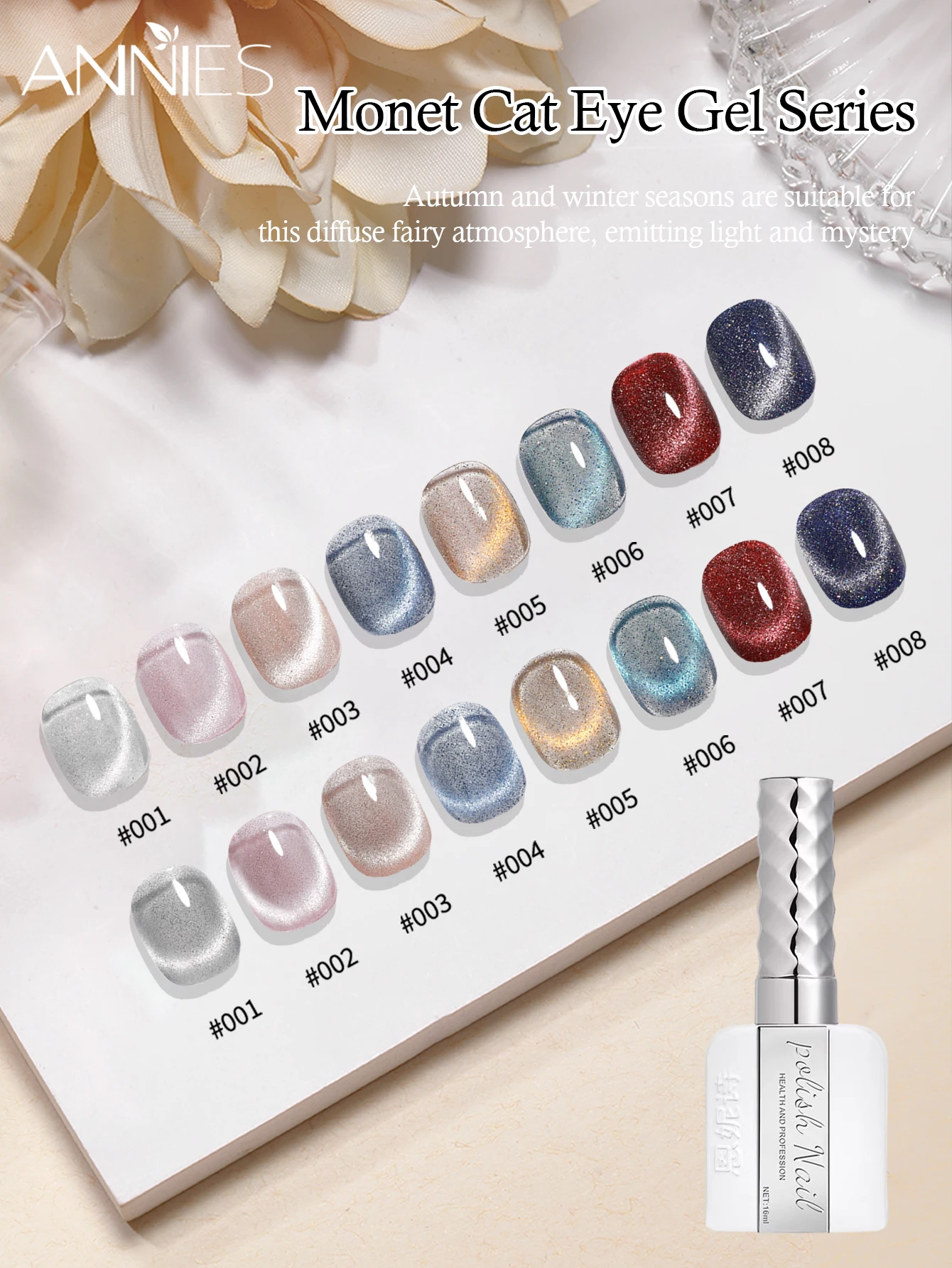 1 قطعة/8 قطعة 16 مللي كريستال المغناطيسي القط العين هلام طلاء الأظافر ل مانيكير بريق عاكس نقع قبالة UV شبه دائمة الورنيش DIY بها بنفسك #1