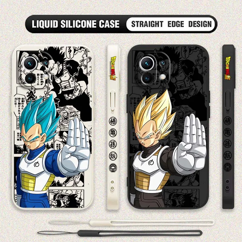

Creative D-Dragon Ball Vegeta For Xiaomi Mi 17 15 14 13 12 11 9 13T 12T Lite Pro Max 5G Liquid Left Rope Phone case Cover