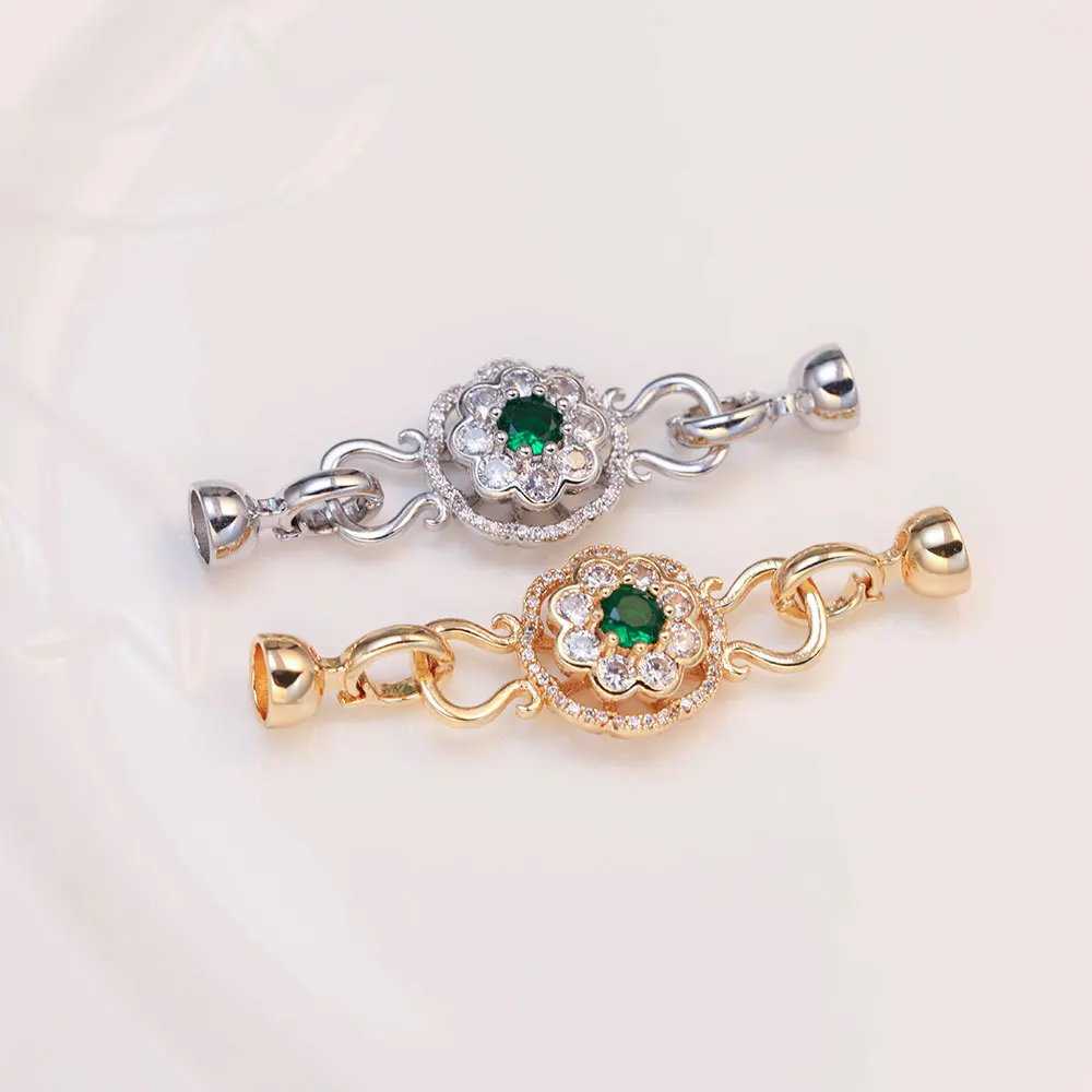 1pcs Copper-plated Gold-inlaid Zirconium DIY Pearl Chain Buckle Accessorie Necklace Bracelet Connecting Buckle Jewelry Materials