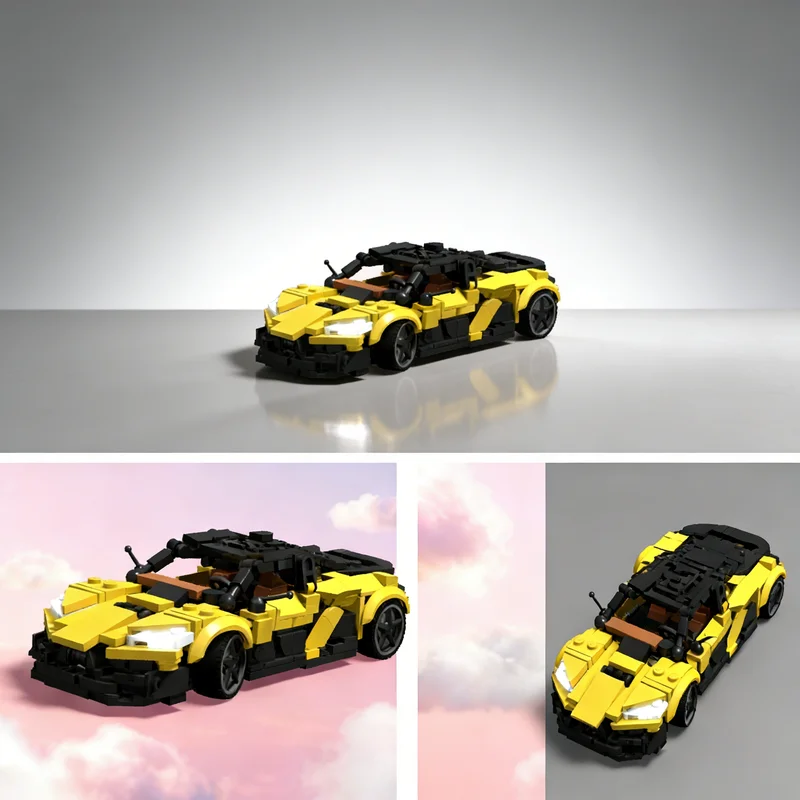 385pcs MOC City Champions British Sports Car Model Building Blocks Architecture Toys Birthday Gift Education Brick Presentation