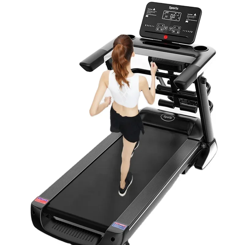 High motor home shock absorbing electric treadmill with heart rate function adjustable slope running machine can customized