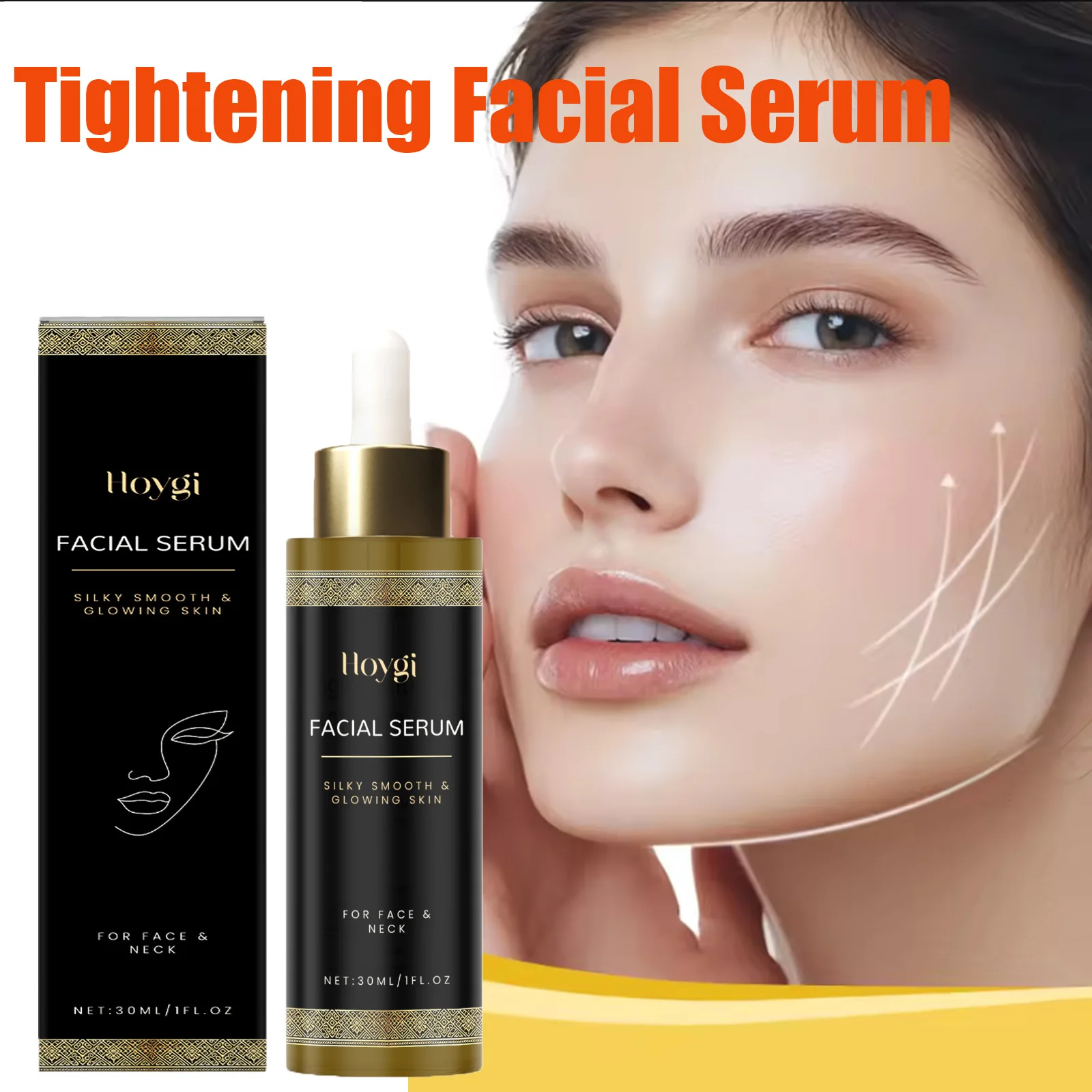 Tightening Facial Serum Moisturizing Anti-Wrinkle Brightening Face Essence Natural Rejuvenating Even Skin Tone Soft Elastic Skin