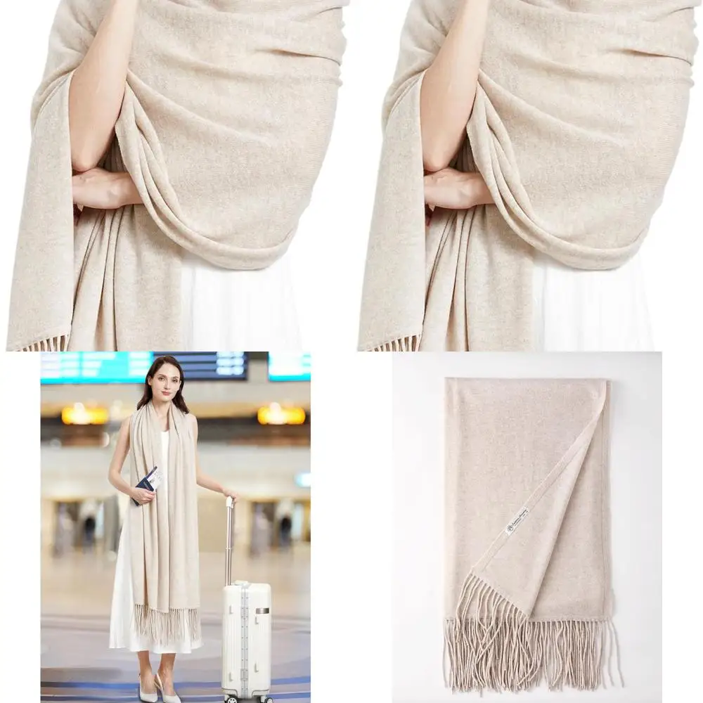 

Роскошная шаль из пашмины с кисточками из смеси кашемира, 87x28 с 6 кисточками для женских путешествий