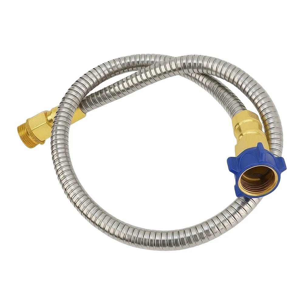 1/2/3FT 304 Stainless Steel Short Garden Hose Flexible Connecting Hoses Water Cleaning Hose Extension Hose For Car Washing