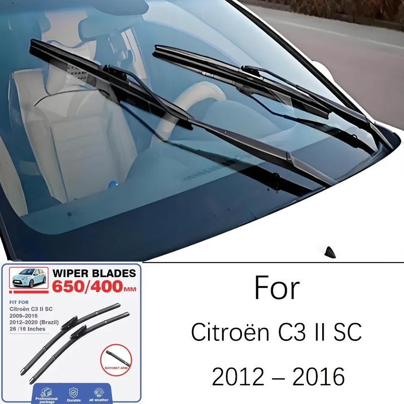 

For Citroen C3 II SC 2012-2016 2013 2014 2015 26 16 Inch Front Wiper Blades Windshield Windscreen Window Accessories