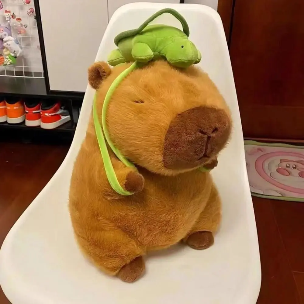 Gantungan kunci mewah Capybara boneka lucu boneka lembut hadiah mewah simulasi boneka binatang Capibara Marmot Anime berbulu