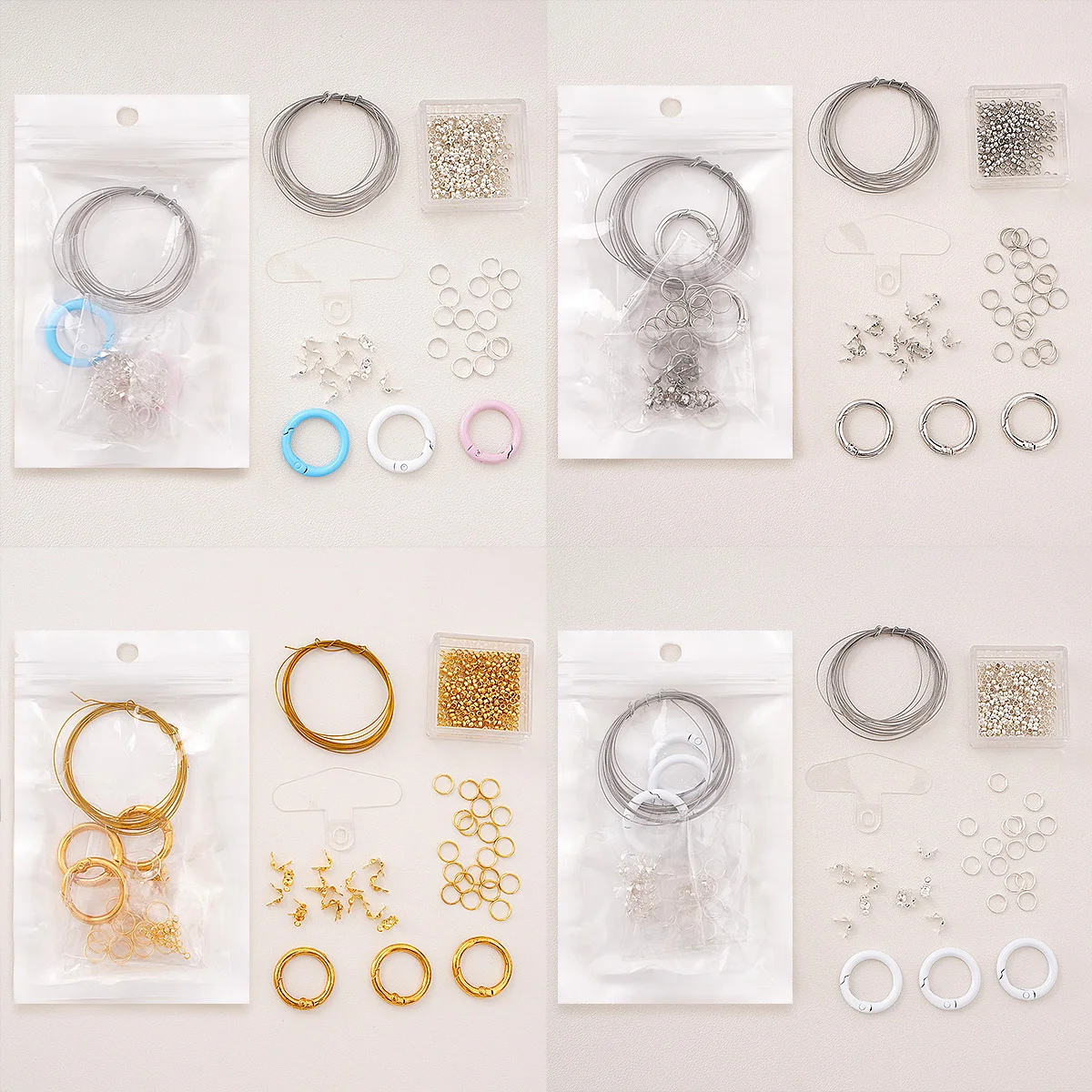 Mobile Phone Chain Material Package with Positioning Beads, Double Loops & Buckles - DIY Jewelry Handicrafts for Novices ≈55pcs