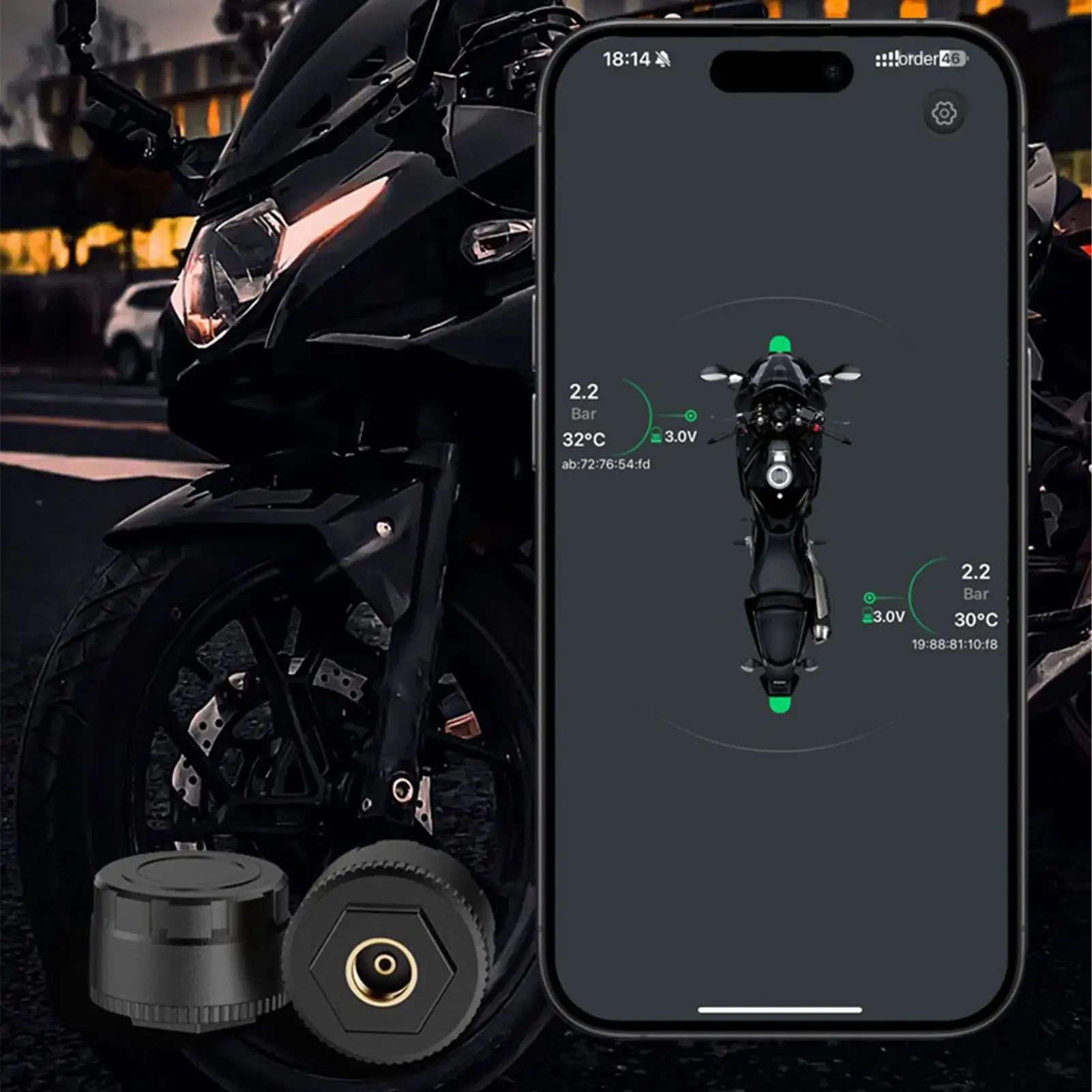 Air Pressure Gauge For Tires Wireless Real Time Wheel Sensor System Motorbike Tire Pressure Sensor For Home Garage Workshop view 5