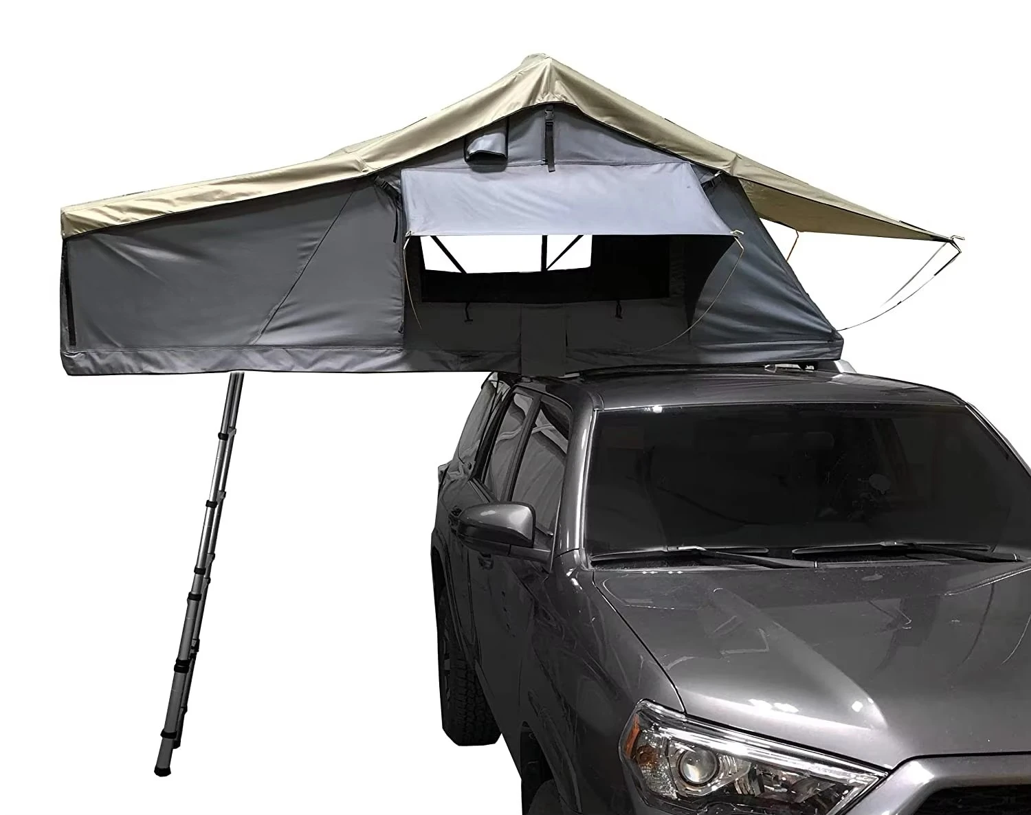 

For Woqi Waterproof Extended Roof Top Tent Dark Gray Base with Green Rain Fly Direct From China Factorycustom