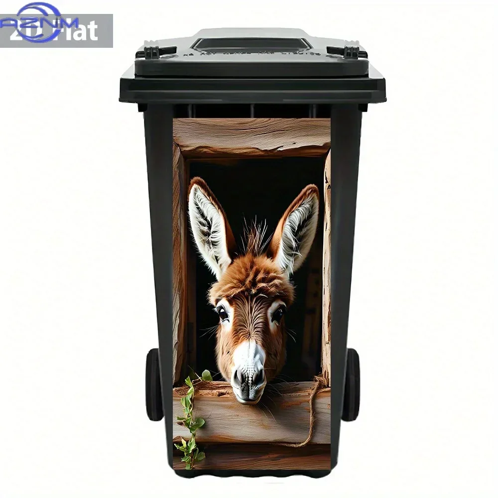 2D Print Fashion Graphic Decal DIY Refurbish Ornament for Household Daily Garbage Dustbin