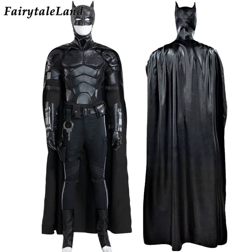 

2022 The Bat Cosplay Bruce Costume Halloween Robert Pattinson Battle Outfit Fancy Superhero Uniform Black Suit