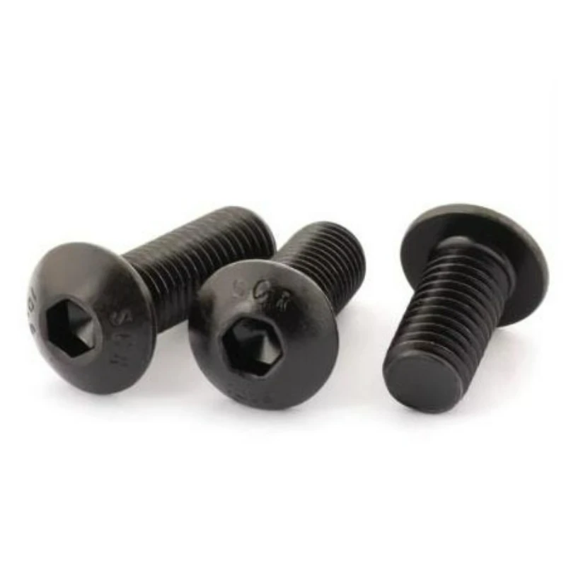 5-500pcs Black 10.9 Grade Half Round Head Hexagon Socket Screw M2 M2.5 M3 M4 M5 M6 M8 M10 M12 Mushroom Head Round Cup Bolt