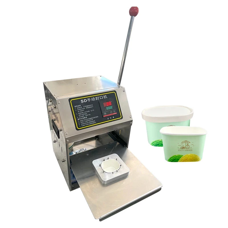 

Yogurt aluminum foil film manual sealing popsicle and Leben paper cup packaging hine