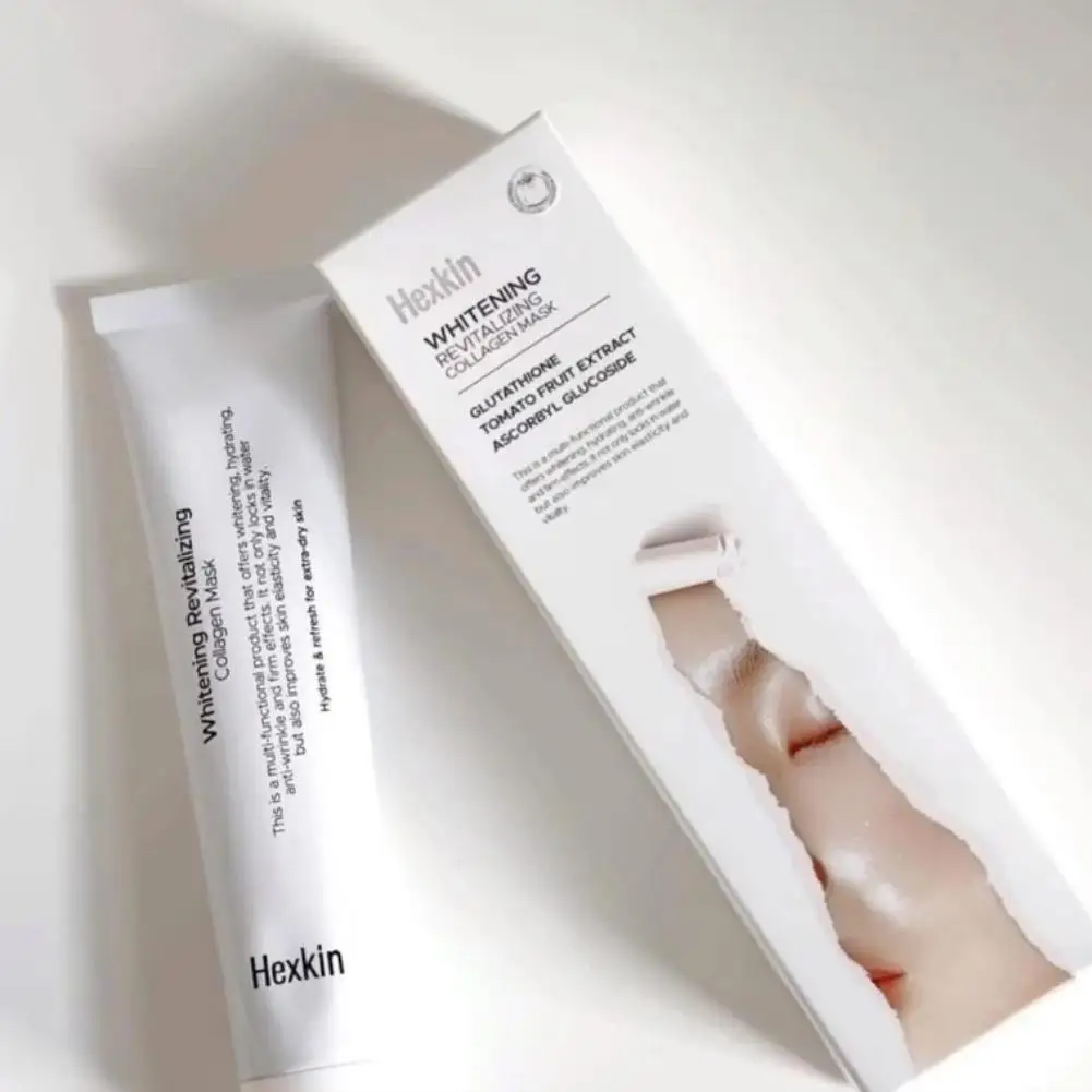 تبييض تنشيط قناع الكولاجين الكولاجين ضخ أنبوب أبيض صغير فيلم لينة ترطيب عميق غير دهني العناية بالبشرة #4