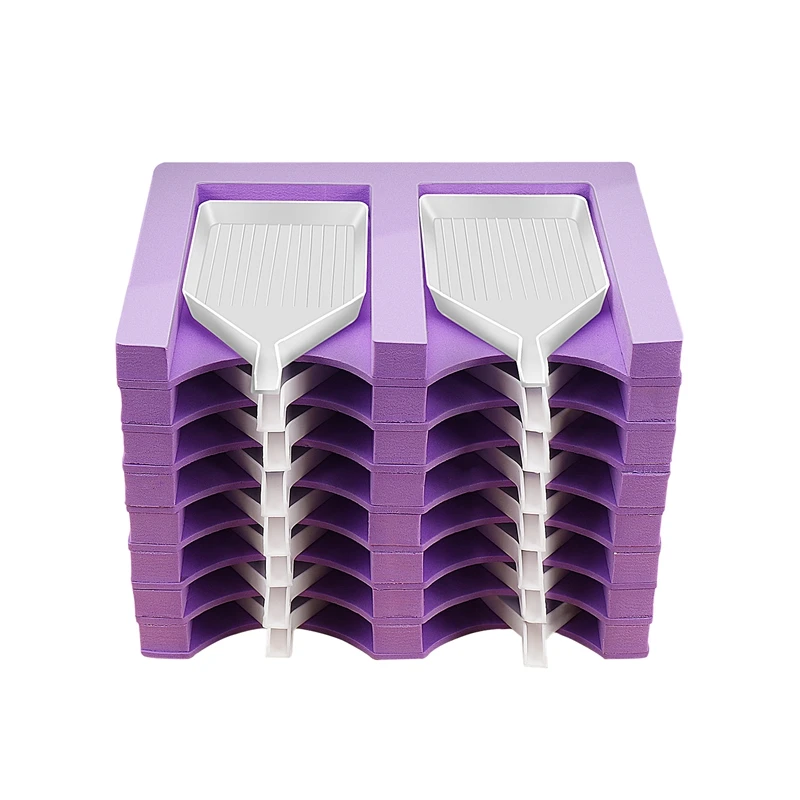 Organizador De Bandeja De Pintura De Diamante, Kits De Ferramentas De Pintura, Acessórios Roxos, 16 Slots